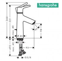 MONOMANDO LAVABO 100 COOLSTART TALIS S HANSGROHE